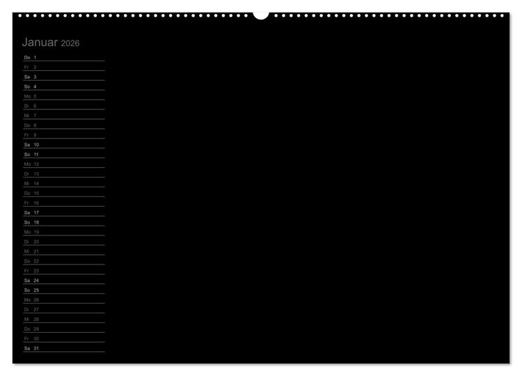 Produktbild: Bastel-Geburtstagskalender schwarz / Geburtstagskalender (Wandkalender 2026 DIN A2 quer), CALVENDO Monatskalender