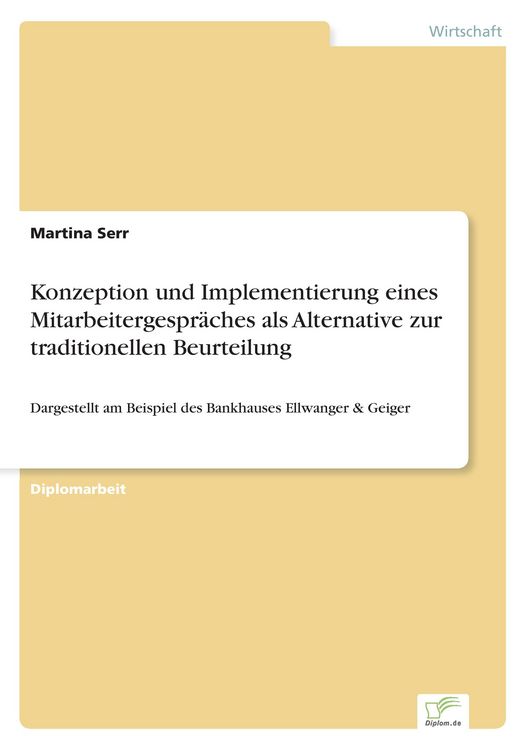 Produktbild: Konzeption und Implementierung eines Mitarbeitergespr&auml;ches als Alternative zur traditionellen Beurteilung