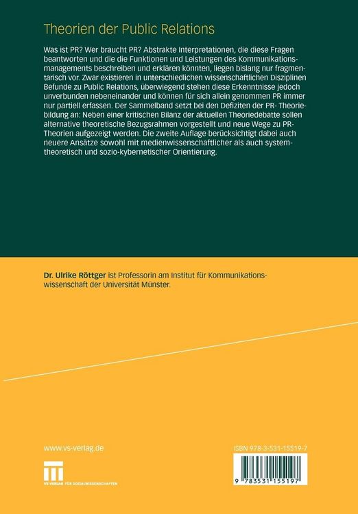 Produktbild: Theorien der Public Relations
