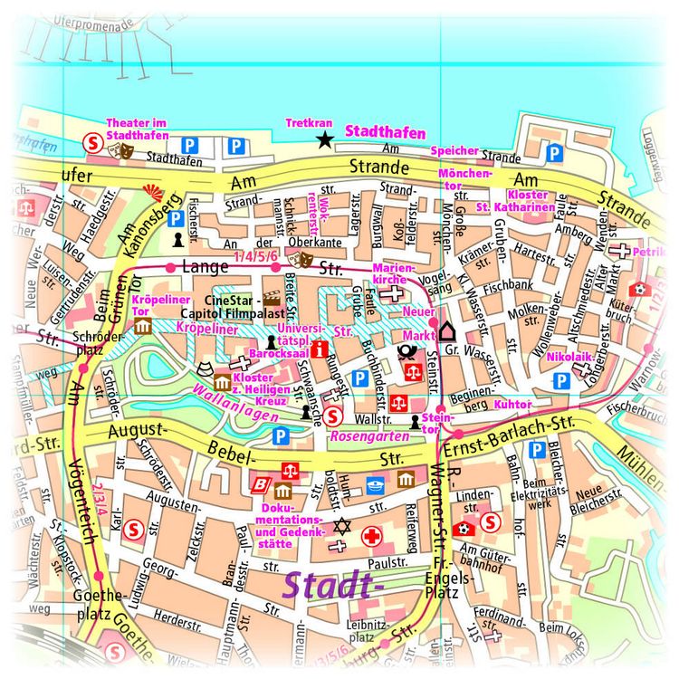 Produktbild: Publicpress Stadtplan Rostock, Stadtplan 1:18.000 1:18.000