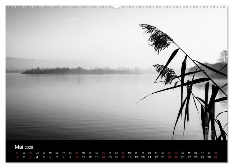 Produktbild: Monochrom 2026 (Wandkalender 2026 DIN A2 quer), CALVENDO Monatskalender