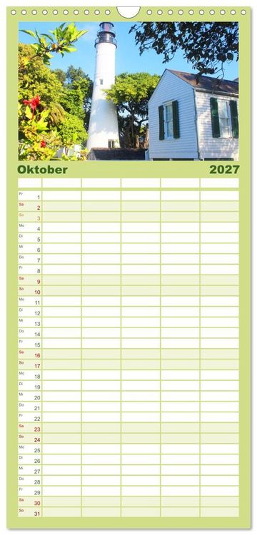 Produktbild: Familienplaner 2027 - Leuchtt&uuml;rme - Wegweisend durch das Jahr mit 5 Spalten (Wandkalender, 21 x 45 cm) CALVENDO