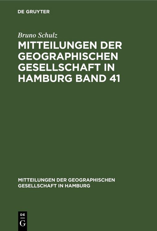 Produktbild: Mitteilungen der Geographischen Gesellschaft in Hamburg Band 41