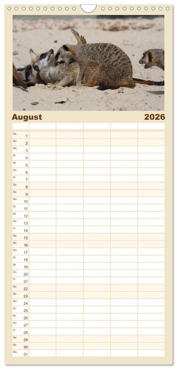 Produktbild: Familienplaner 2026 - Erdm&auml;nnchen mit 5 Spalten (Wandkalender, 21 x 45 cm) CALVENDO