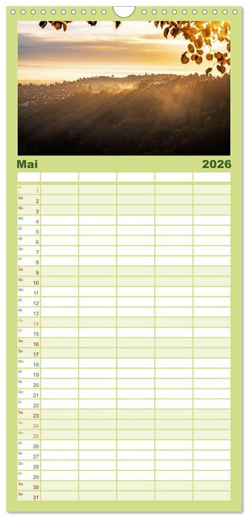 Produktbild: Familienplaner 2026 - Naturparadies Pf&auml;lzerwald mit 5 Spalten (Wandkalender, 21 x 45 cm) CALVENDO