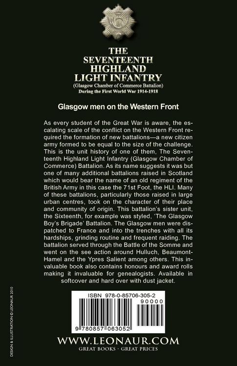 Produktbild: The Seventeenth Highland Light Infantry (Glasgow Chamber of Commerce Battalion) During the First World War 1914-1918