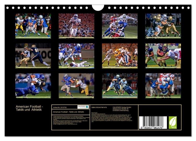 Produktbild: American Football - Taktik und Athletik (Wandkalender 2026 DIN A4 quer), CALVENDO Monatskalender