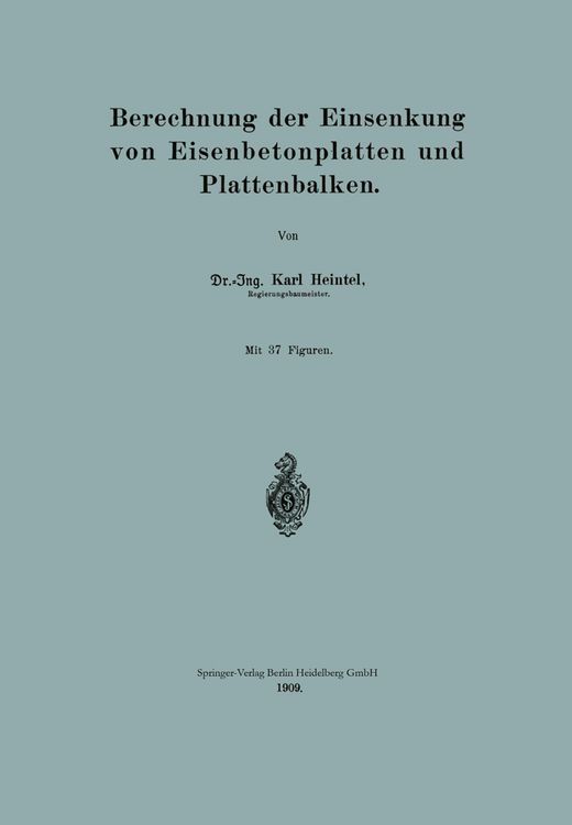 Produktbild: Berechnung der Einsenkung von Eisenbetonplatten und Plattenbalken