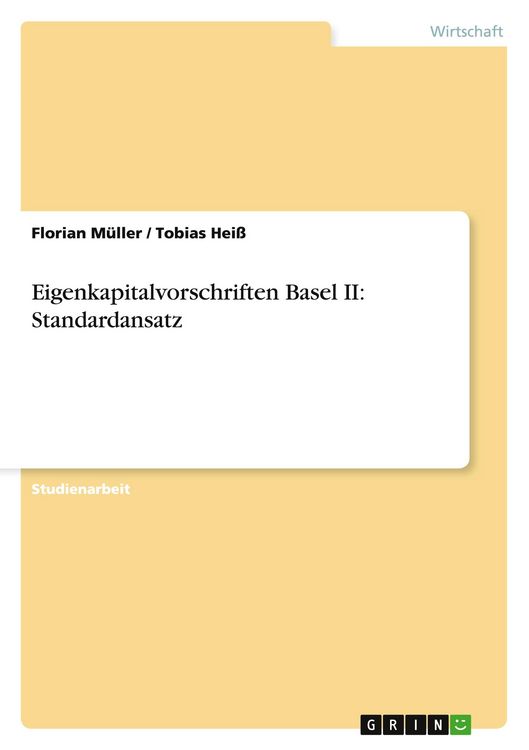 Produktbild: Eigenkapitalvorschriften Basel II: Standardansatz