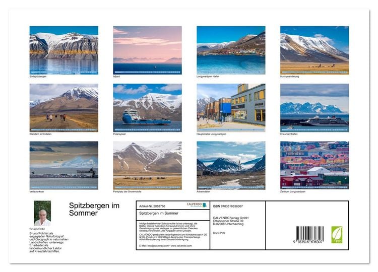 Produktbild: Spitzbergen im Sommer (Wandkalender 2026 DIN A3 quer), CALVENDO Monatskalender