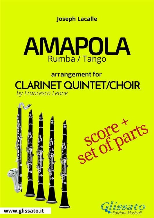 Produktbild: Amapola - Clarinet Quintet/Choir score & parts