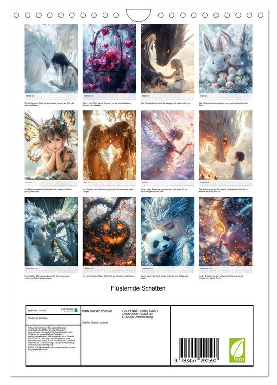 Produktbild: Fl&uuml;sternde Schatten (Wandkalender 2026 DIN A4 hoch), CALVENDO Monatskalender