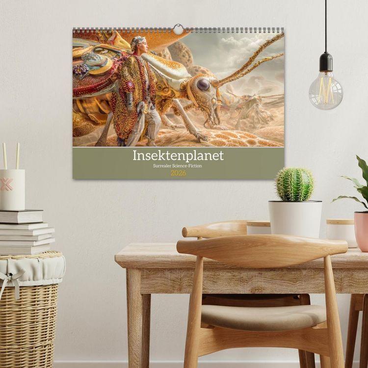 Produktbild: Insektenplanet - Surrealer Science-Fiction (Wandkalender 2026 DIN A3 quer), CALVENDO Monatskalender