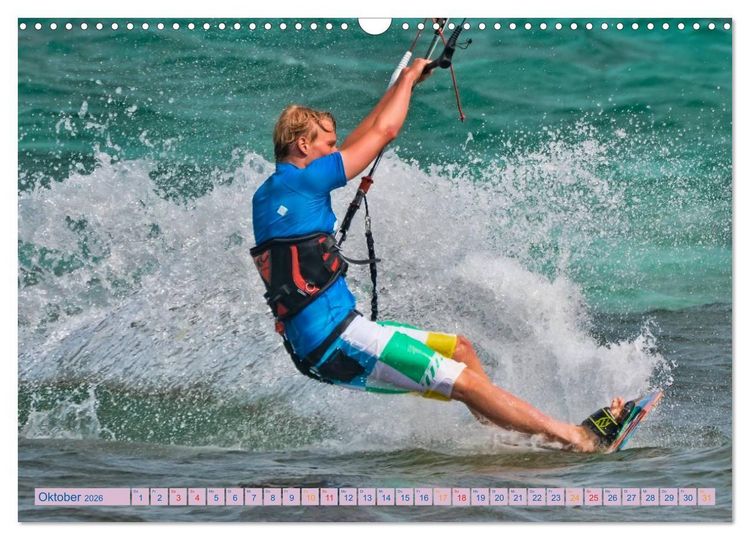 Produktbild: Kitesurfen - &uuml;ber den Wellen (Wandkalender 2026 DIN A3 quer), CALVENDO Monatskalender