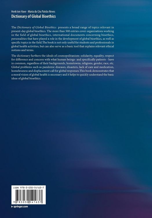 Produktbild: Dictionary of Global Bioethics