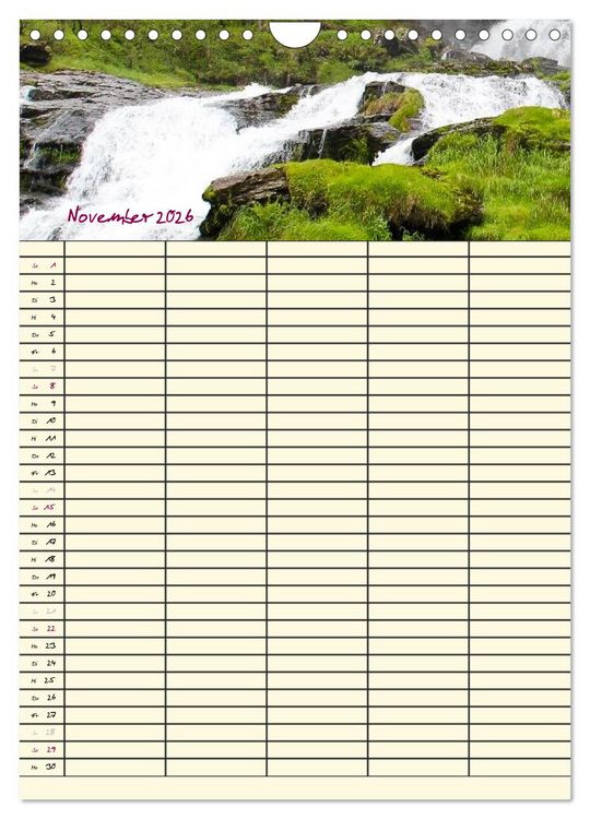 Produktbild: Familienplaner Norwegen (Wandkalender 2026 DIN A4 hoch), CALVENDO Monatskalender