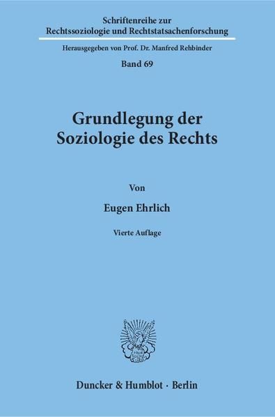 Produktbild: Grundlegung der Soziologie des Rechts.