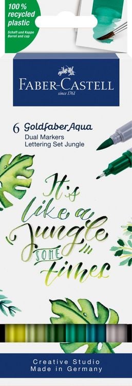 Produktbild: Faber-Castell Tuschestift Dual Marker Goldfaber Aqua, Jungle, 6er Set