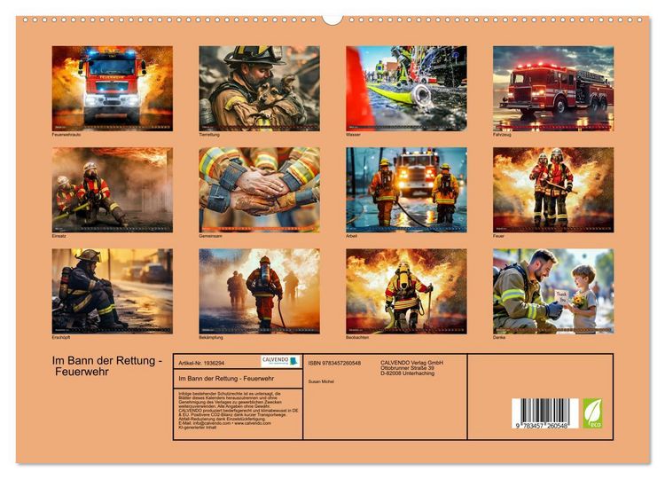 Produktbild: Im Bann der Rettung - Feuerwehr (hochwertiger Premium Wandkalender 2026 DIN A2 quer), Kunstdruck in Hochglanz