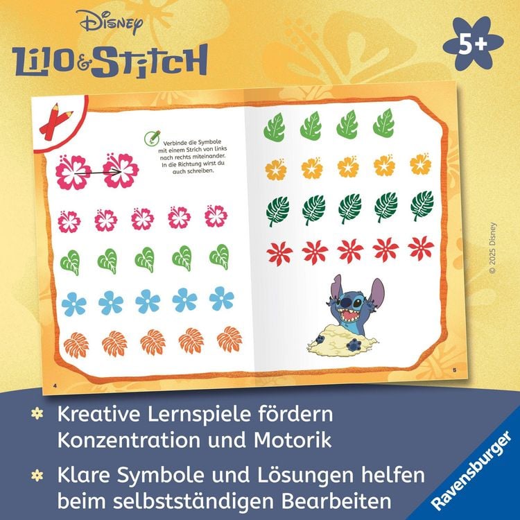 Produktbild: Disney Stitch &ndash; Mein Vorschulbuch: Buchstaben, Zahlen, Konzentration