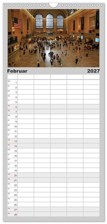 Produktbild: Familienplaner 2027 - New York City mit 5 Spalten (Wandkalender, 21 x 45 cm) CALVENDO