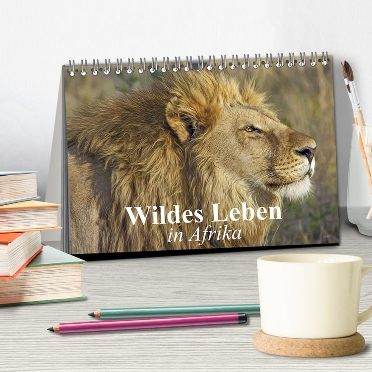 Produktbild: Wildes Leben in Afrika (Tischkalender 2026 DIN A5 quer), CALVENDO Monatskalender
