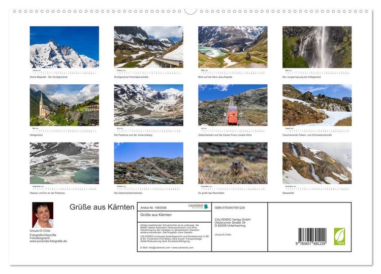 Produktbild: Gr&uuml;&szlig;e aus K&auml;rnten (hochwertiger Premium Wandkalender 2026 DIN A2 quer), Kunstdruck in Hochglanz