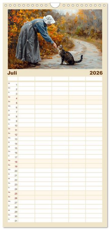 Produktbild: Familienplaner 2026 - Facetten des alten Landlebens mit 5 Spalten (Wandkalender, 21 x 45 cm) CALVENDO