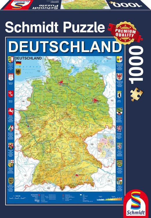 Produktbild: Deutschlandkarte, 1.000 Teile Puzzle