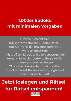 Produktbild: 1.002er Sudoku extrem schwer