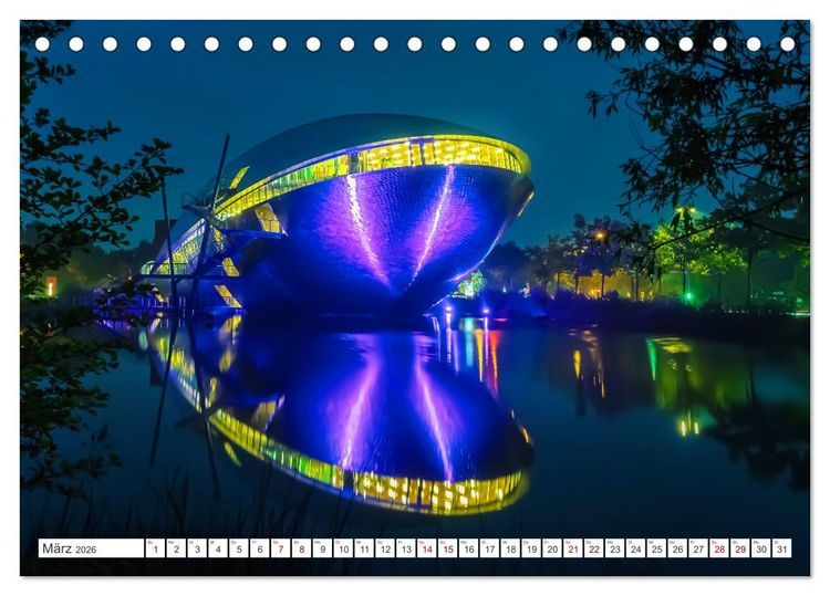 Produktbild: Bremen und Bremerhaven - Nachtaufnahmen (Tischkalender 2026 DIN A5 quer), CALVENDO Monatskalender