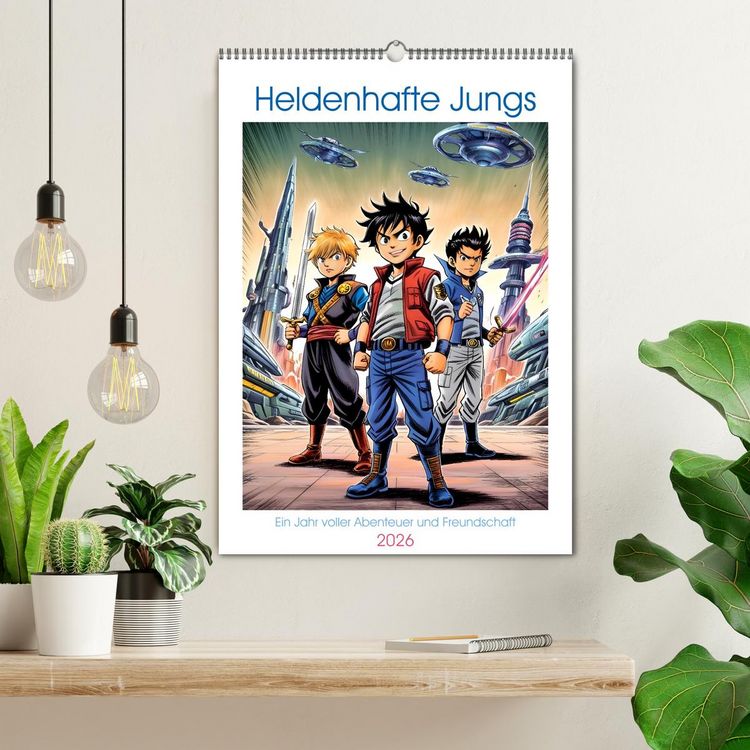 Produktbild: Heldenhafte Jungs - Ein Jahr voller Abenteuer und Freundschaft (Wandkalender 2026 DIN A2 hoch), CALVENDO Monatskalender