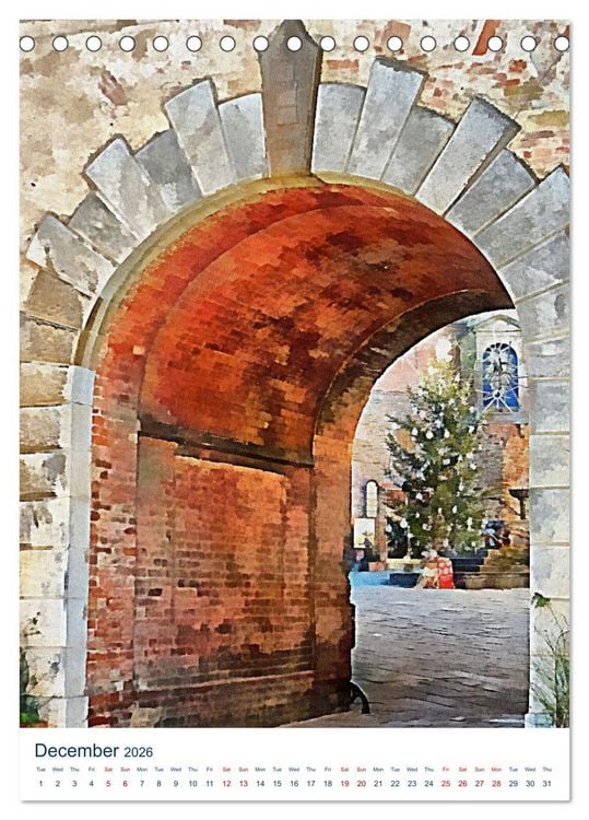 Produktbild: Umbrian Archways (Desk Calendar 2026 DIN A5 portrait), CALVENDO 12 Month DeskCalendar