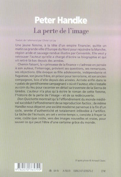 Produktbild: La perte de l'image, ou Par la Sierra de Gredos