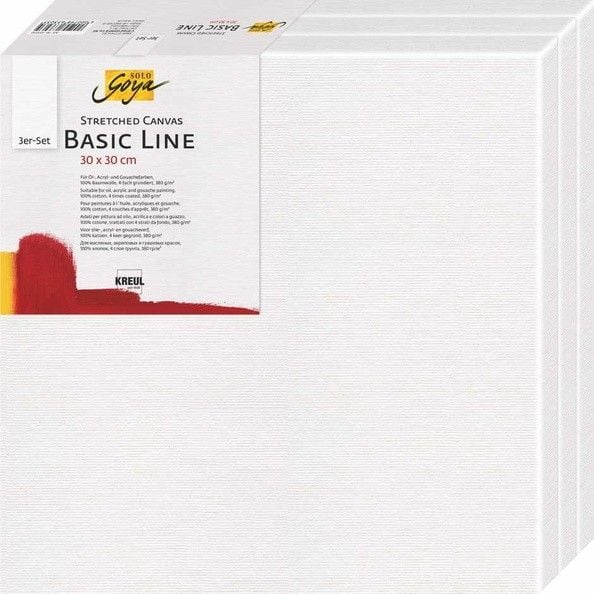 Produktbild: KREUL SOLO GOYA Stretched Canvas Basic Line, Keilrahmen 3er Set, 30 x 30 cm