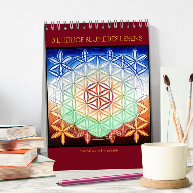 Produktbild: Die heilige Blume des Lebens - Mandalas von Istvan Seidel (Tischkalender 2026 DIN A5 hoch), CALVENDO Monatskalender