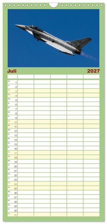 Produktbild: Familienplaner 2027 - Milit&auml;rflieger mit 5 Spalten (Wandkalender, 21 x 45 cm) CALVENDO