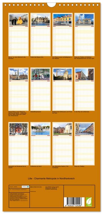 Produktbild: Familienplaner 2026 - Lille - Charmante Metropole in Nordfrankreich mit 5 Spalten (Wandkalender, 21 x 45 cm) CALVENDO