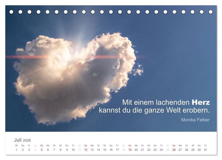 Produktbild: Zauberhafte Spr&uuml;che - Bunte Seelenbl&uuml;ten (Tischkalender 2026 DIN A5 quer), CALVENDO Monatskalender