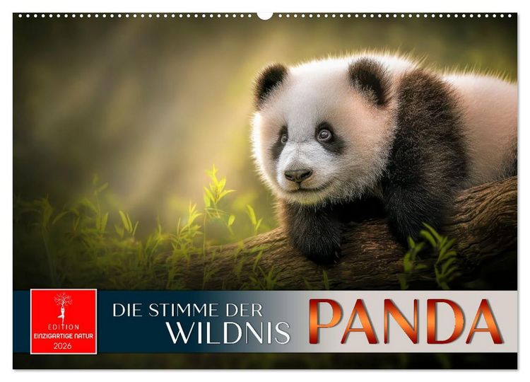 Produktbild: Panda - die Stimme der Wildnis (Wandkalender 2026 DIN A2 quer), CALVENDO Monatskalender
