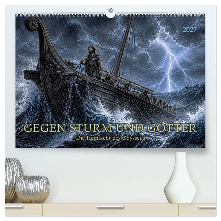 Produktbild: Gegen Sturm und G&ouml;tter: Die Heimkehr des Odysseus (hochwertiger Premium Wandkalender 2027 DIN A2 quer), Kunstdruck in Hochglanz