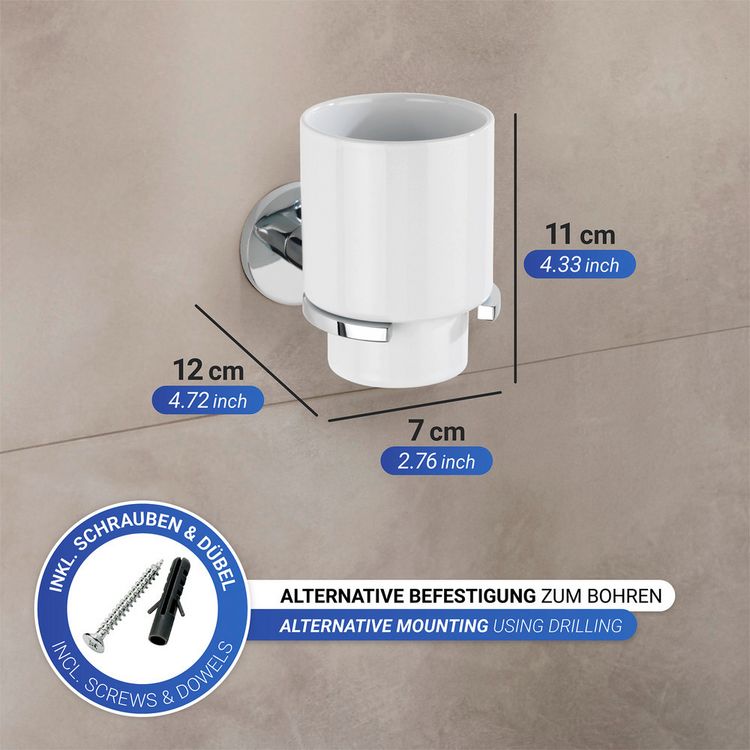 Produktbild: UV-Loc&reg; Zahnputzbecherhalter Mod. Isera, Befestigen ohne Bohren mit innovativem Klebesystem