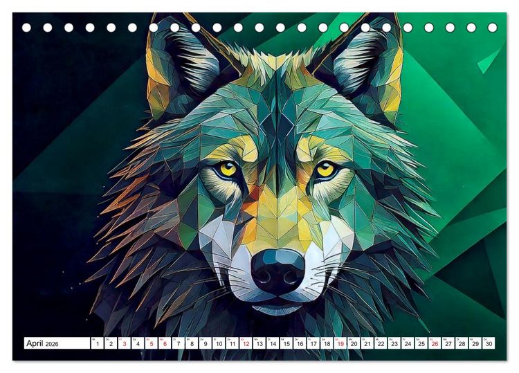 Produktbild: Low Poly Wildlife (Tischkalender 2026 DIN A5 quer), CALVENDO Monatskalender