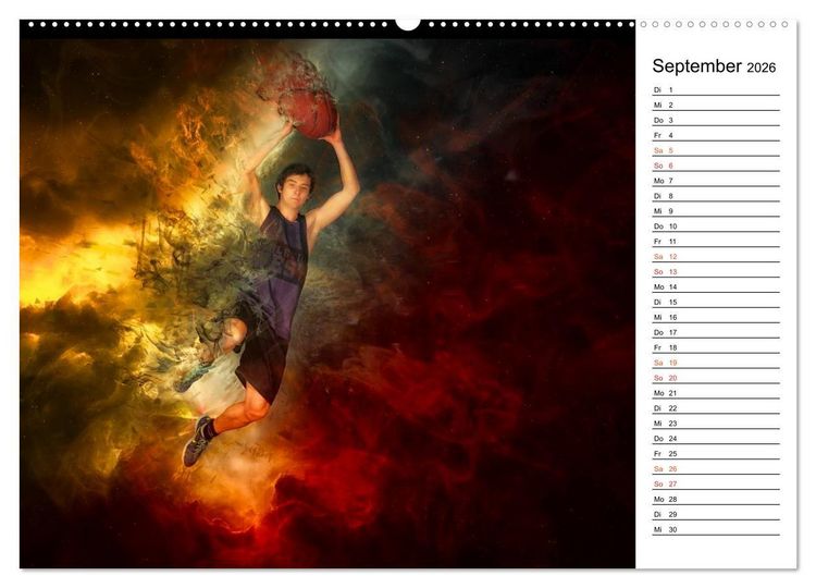 Produktbild: Basketball Fantasiewelten (Wandkalender 2026 DIN A2 quer), CALVENDO Monatskalender