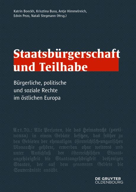Produktbild: Staatsb&uuml;rgerschaft und Teilhabe