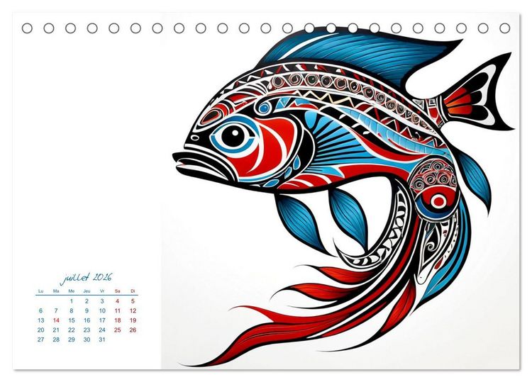 Produktbild: Passion Tribale (Calendrier de bureau 2026 DIN A5 vertical), CALVENDO calendrier mensuel