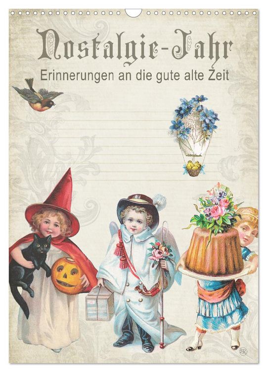 Produktbild: Nostalgie-Jahr, Motive aus alten Poesiealben (Wandkalender 2026 DIN A3 hoch), CALVENDO Monatskalender