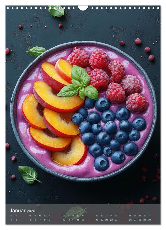 Produktbild: Smoothie Bowls - frisch und fruchtig durchs Jahr (Wandkalender 2026 DIN A3 hoch), CALVENDO Monatskalender