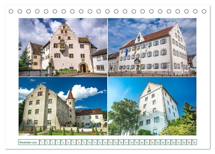 Produktbild: Bekannte und weniger bekannte Schl&ouml;sser und Burgen rund um dem Bodensee (Tischkalender 2026 DIN A5 quer), CALVENDO Monatskalender