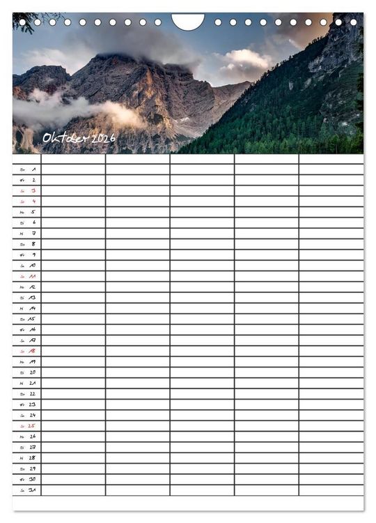 Produktbild: Dein Berge Kalender (Wandkalender 2026 DIN A4 hoch), CALVENDO Monatskalender